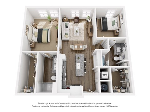 2 bed 2 bath F | 1,061 Sq. Ft. at The Merchant Apartments, South Carolina 29403